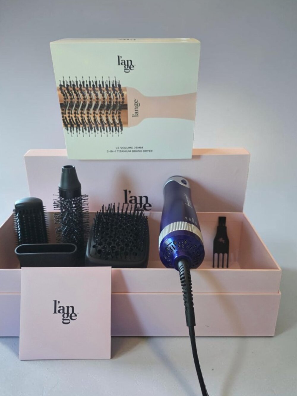 EUC LANGE Le Volume 75MM 2-1 WORKING Titanium Brush Dryer Set